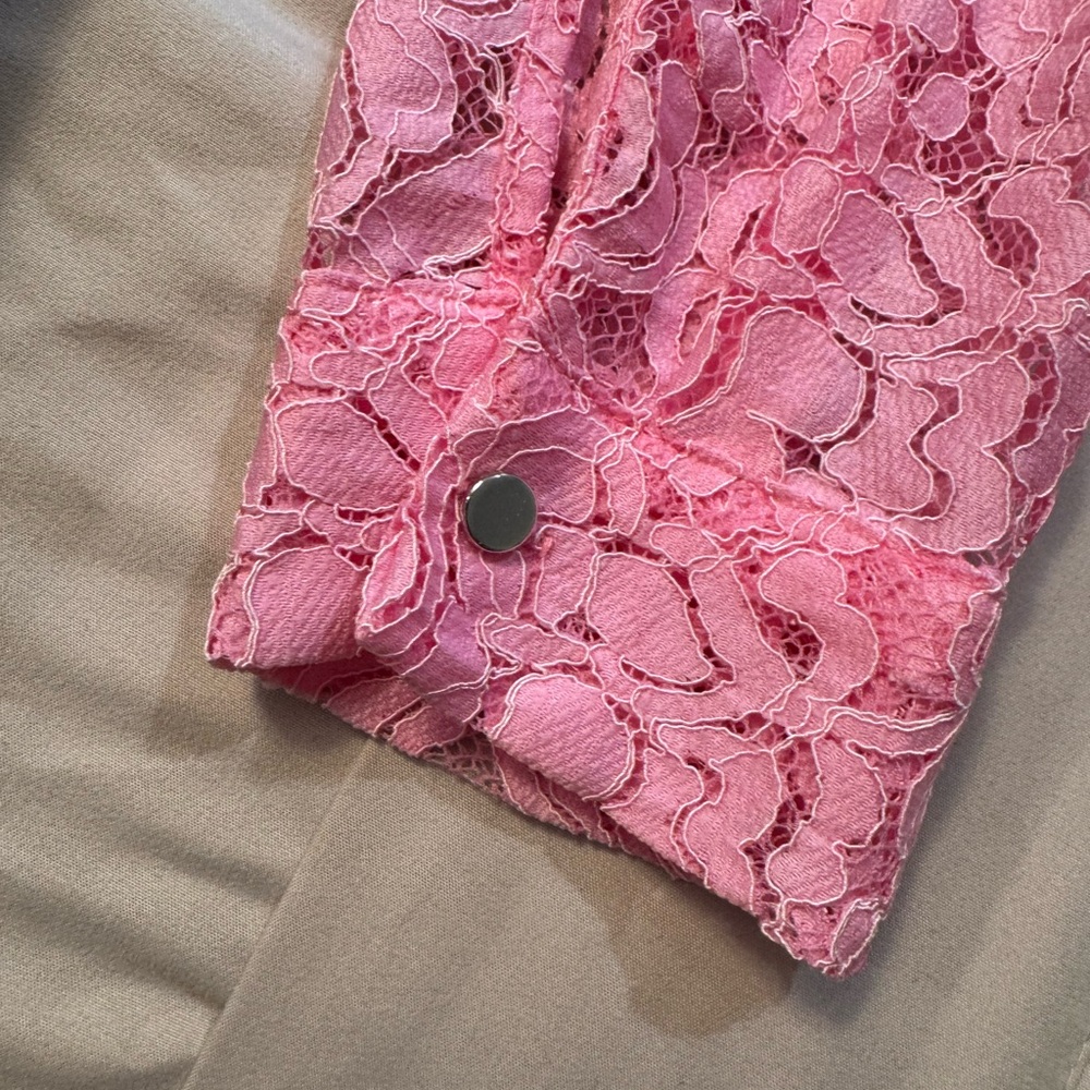 Pink Lace button Down - Picture 3 of 6